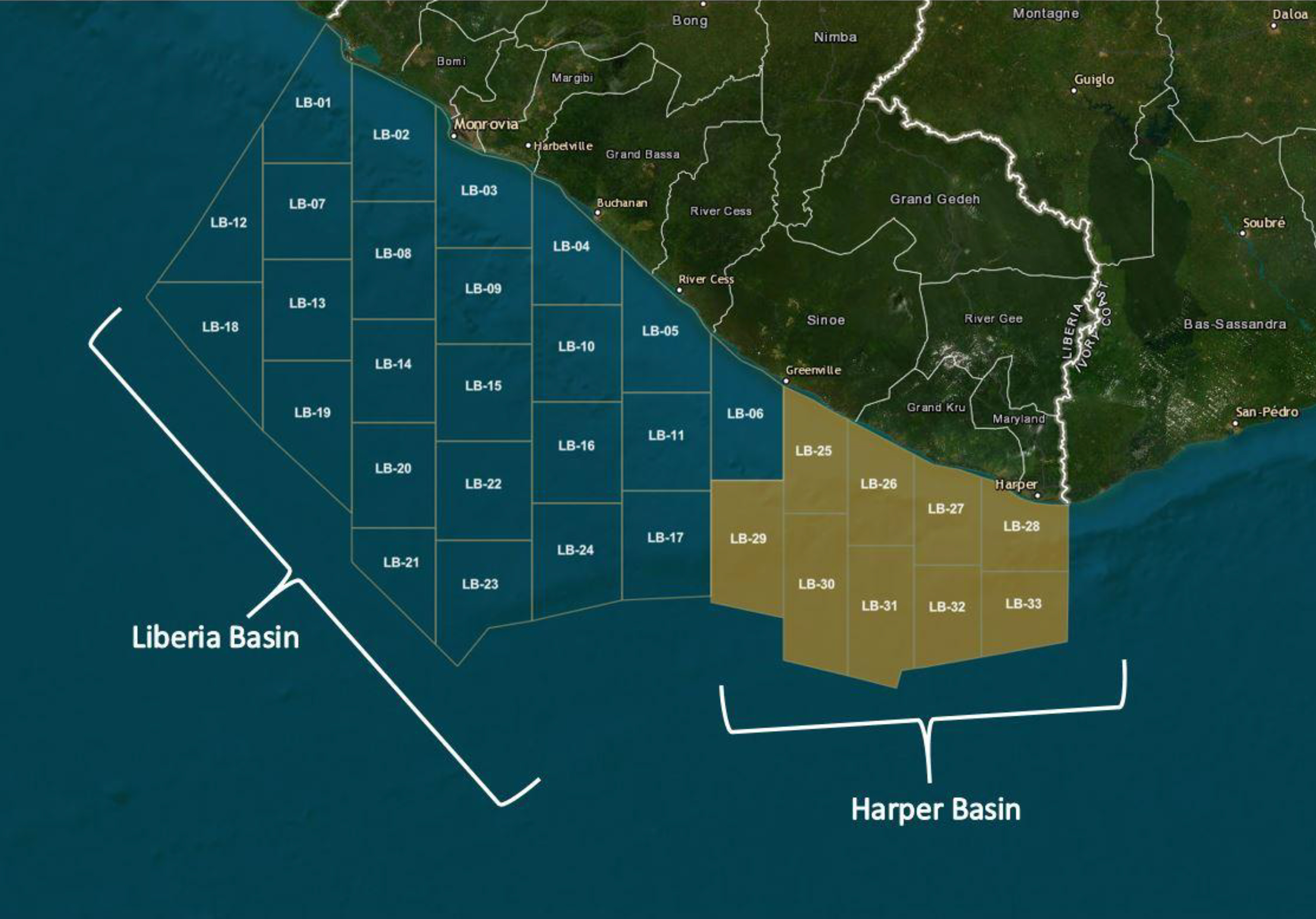 Liberia Offshore Blocks Map