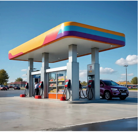 Rendering of the modern NOCAL service station